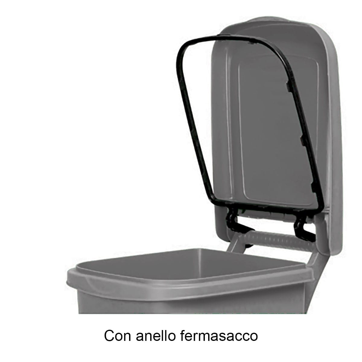 Bricocenter DUSTBIN WITH PEDAL GREY URBAN SYSTEM 60LT WITH WHEELS