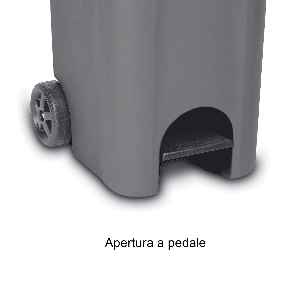 DUSTBIN WITH PEDAL GREY URBAN SYSTEM 60LT WITH WHEELS