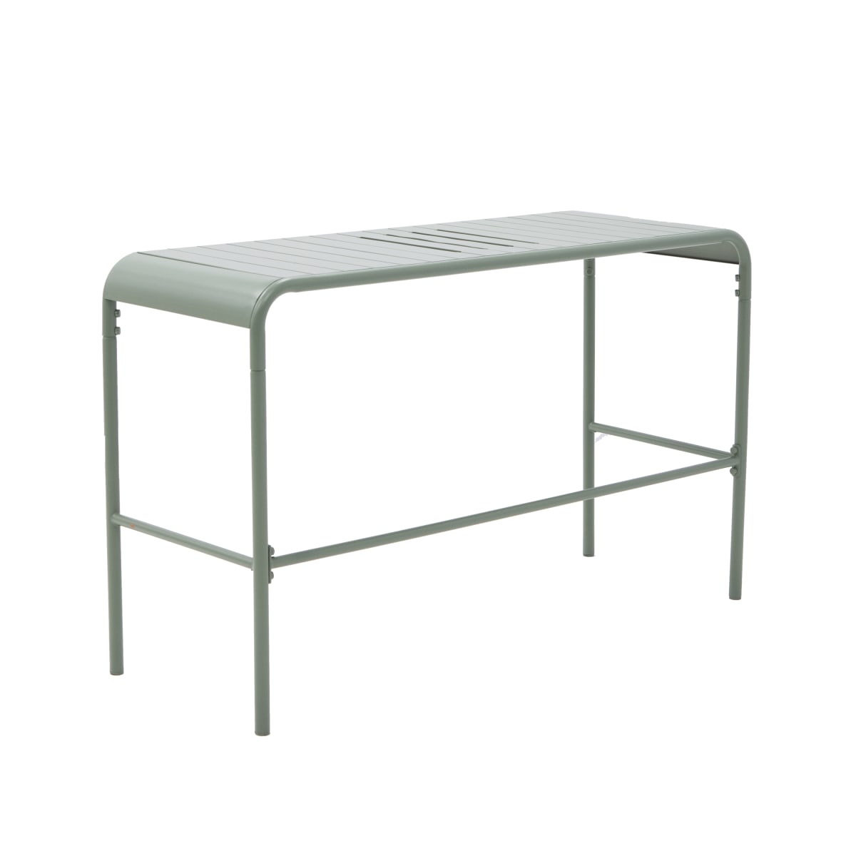 CAFE II 120X45 FIXED BALCONY TABLE 2-4 PLACES STEEL GREEN