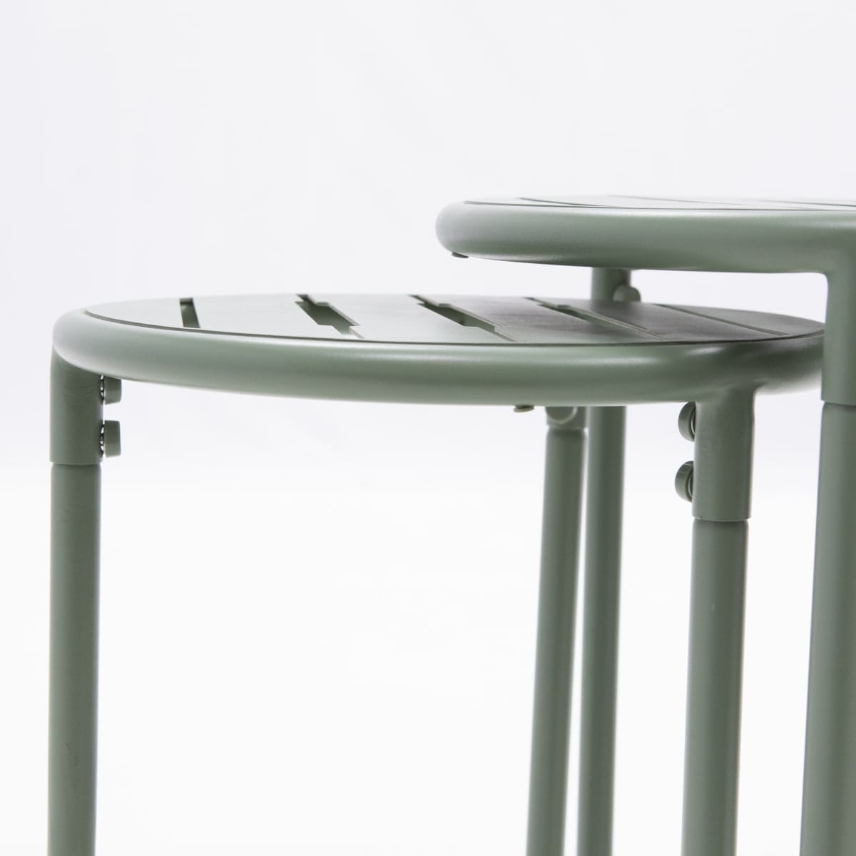 Bricocenter SET DI 2 TAVOLINI BASSI CAFE II GIGOGNE ACCIAIO D41H46 D31H41 VERDE