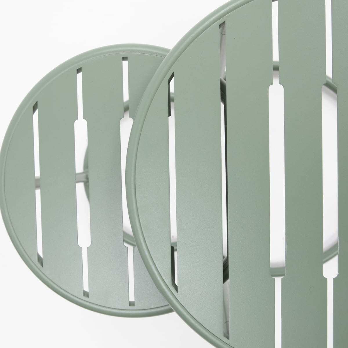 Bricocenter SET DI 2 TAVOLINI BASSI CAFE II GIGOGNE ACCIAIO D41H46 D31H41 VERDE
