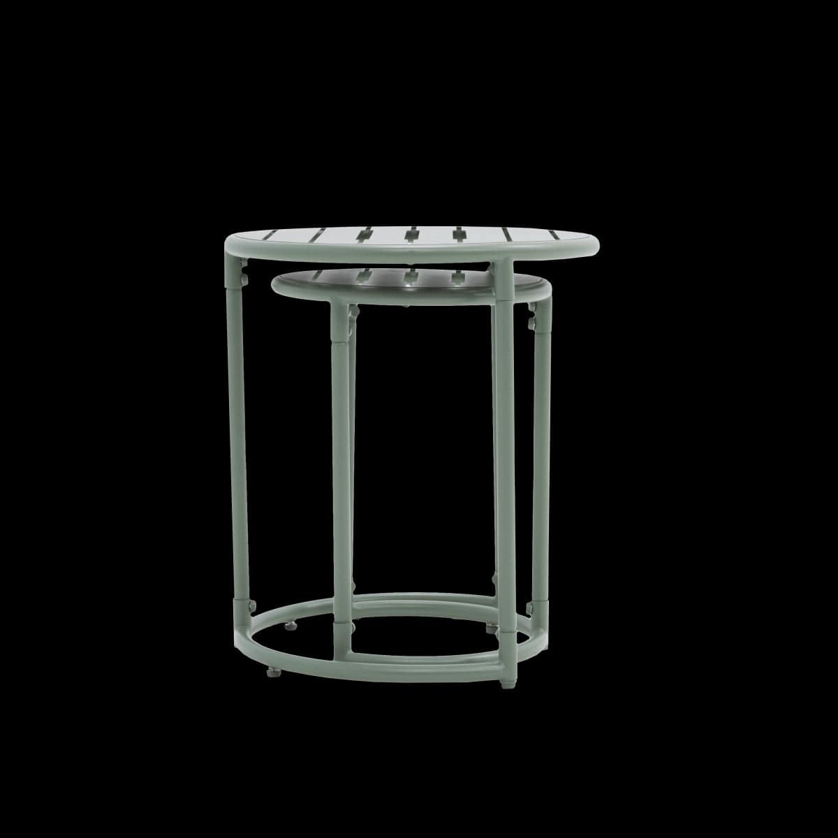 Bricocenter SET DI 2 TAVOLINI BASSI CAFE II GIGOGNE ACCIAIO D41H46 D31H41 VERDE