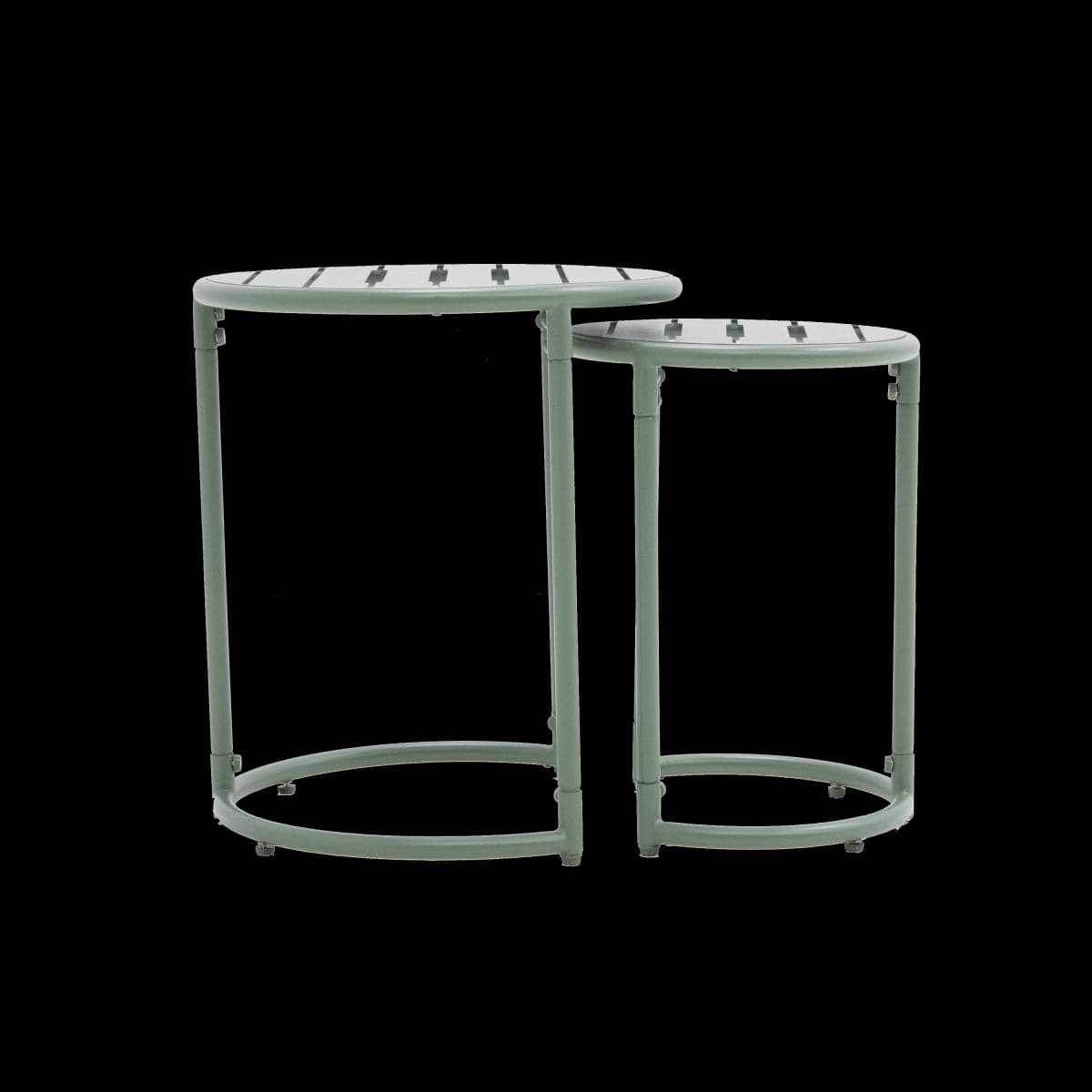 Bricocenter SET DI 2 TAVOLINI BASSI CAFE II GIGOGNE ACCIAIO D41H46 D31H41 VERDE