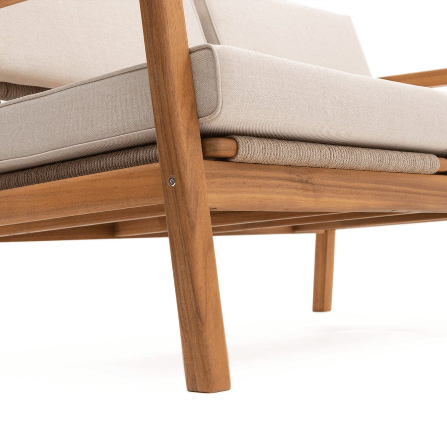 Bricocenter 2 SEATER NATERIAL OASIS FSC ACACIA AND ROPE SOFA WITH CUSHION