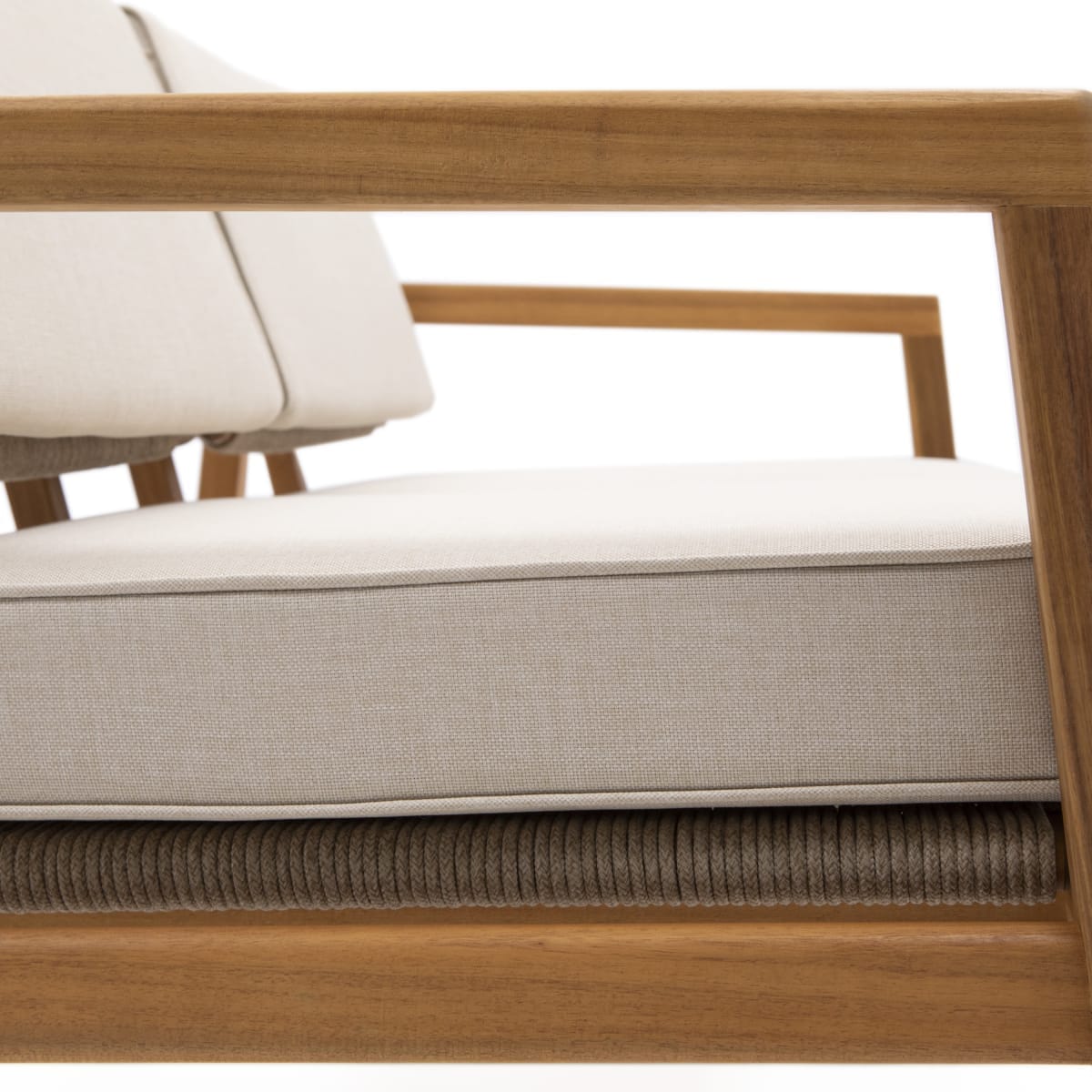 Bricocenter 2 SEATER NATERIAL OASIS FSC ACACIA AND ROPE SOFA WITH CUSHION