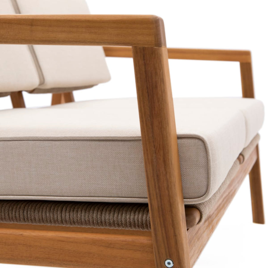 Bricocenter 2 SEATER NATERIAL OASIS FSC ACACIA AND ROPE SOFA WITH CUSHION