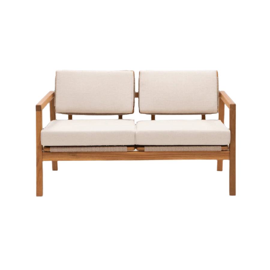 Bricocenter 2 SEATER NATERIAL OASIS FSC ACACIA AND ROPE SOFA WITH CUSHION