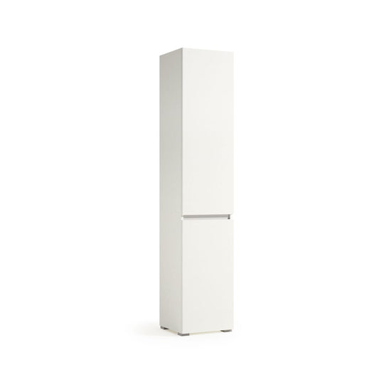 Multi-purpose cabinet with laundry basket, 45x37x195 cm. White