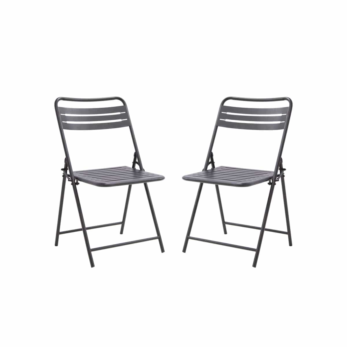 Bricocenter SET DI 2 SEDIE DA PRANZO PIEGHEVOLI CAFE II ORIGAMI IN ACCIAIO ANTRACITE
