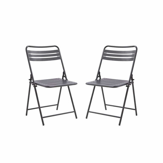 Bricocenter SET DI 2 SEDIE DA PRANZO PIEGHEVOLI CAFE II ORIGAMI IN ACCIAIO ANTRACITE