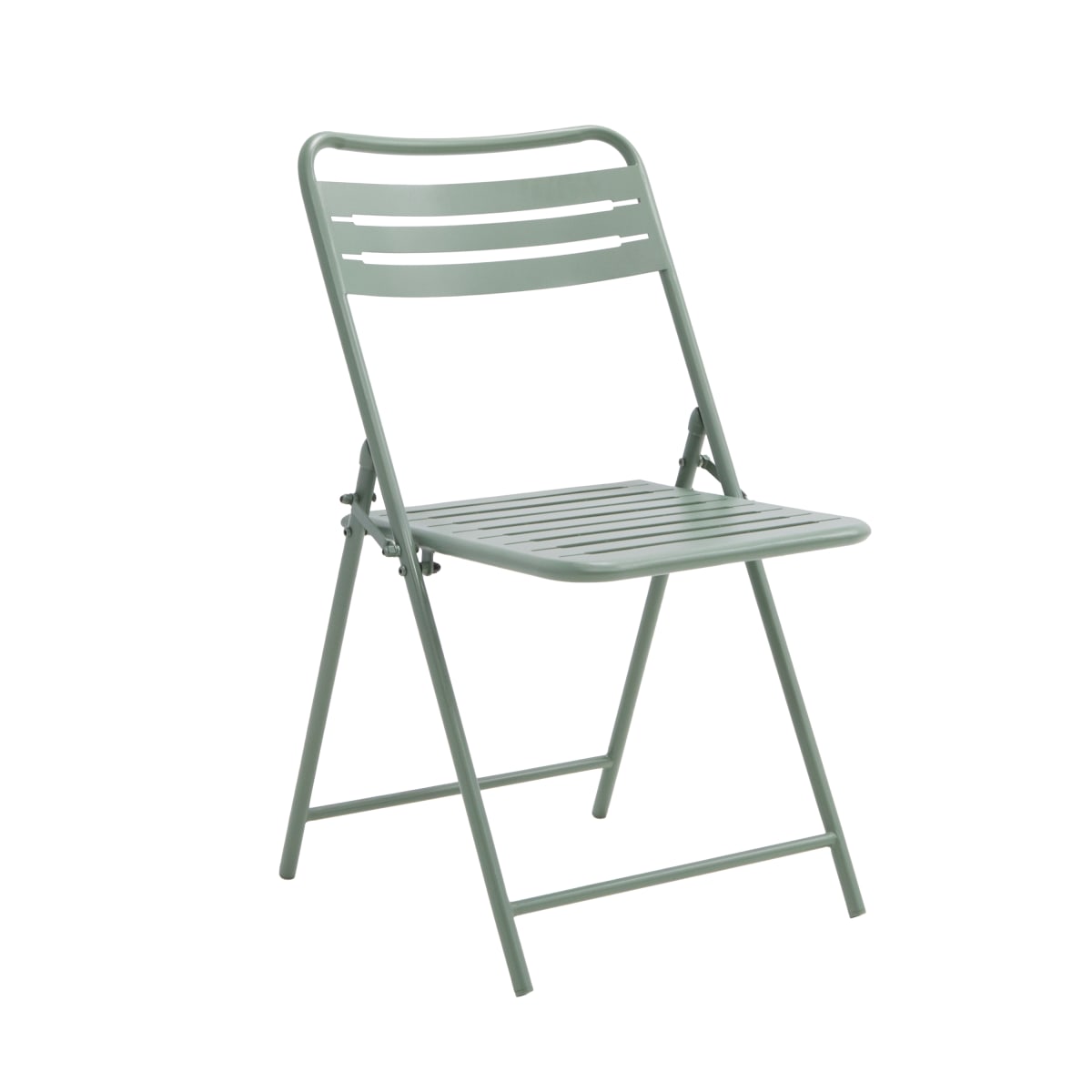 SET OF 2 CAFE II ORIGAMI FOLDING STEEL DINING CHAIRS GREEN
