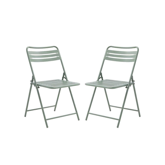 Bricocenter SET DI 2 SEDIE DA PRANZO CAFE II ORIGAMI PIEGHEVOLE IN ACCIAIO VERDE