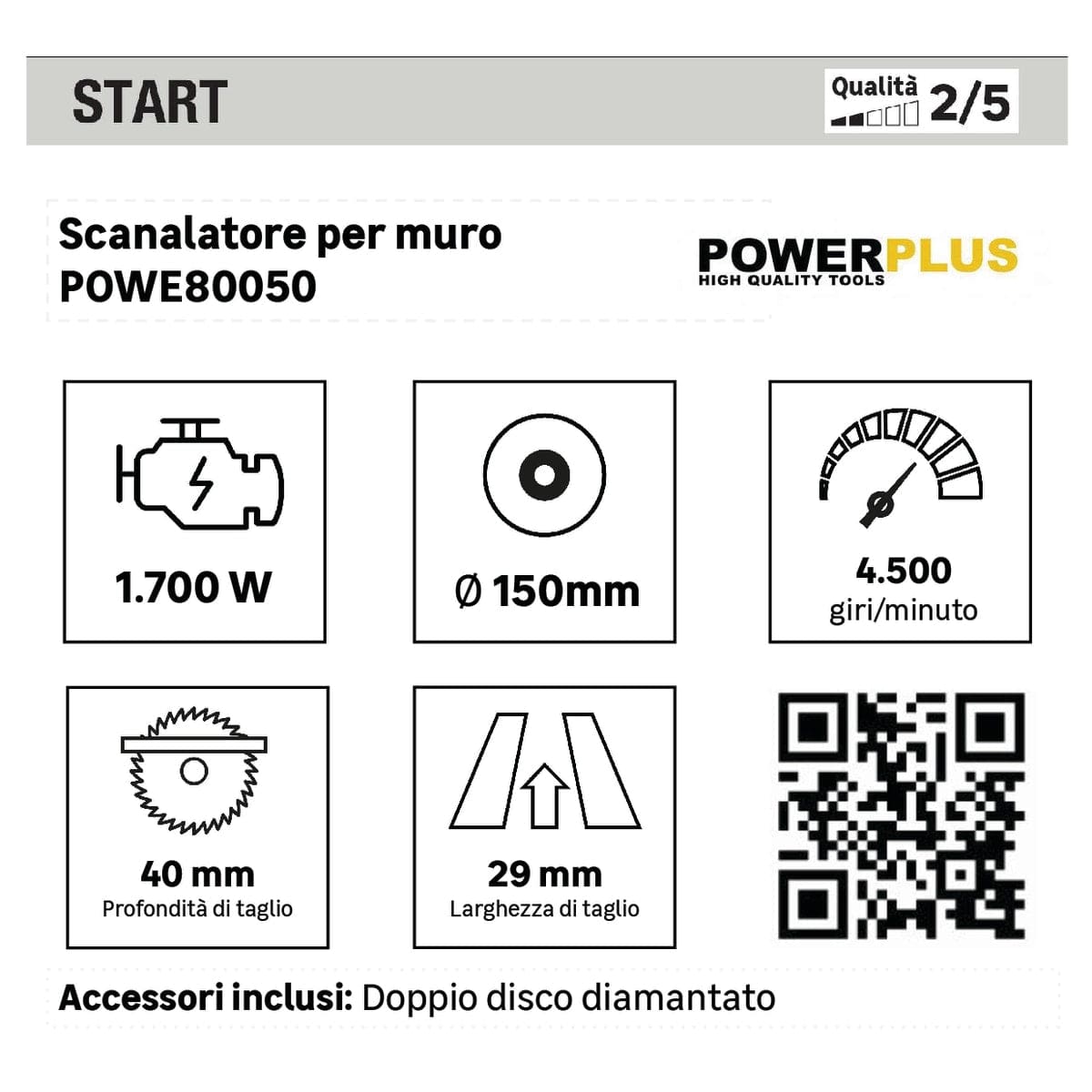 Bricocenter SCANALATORE POWERPLUS 150MM, 1700W