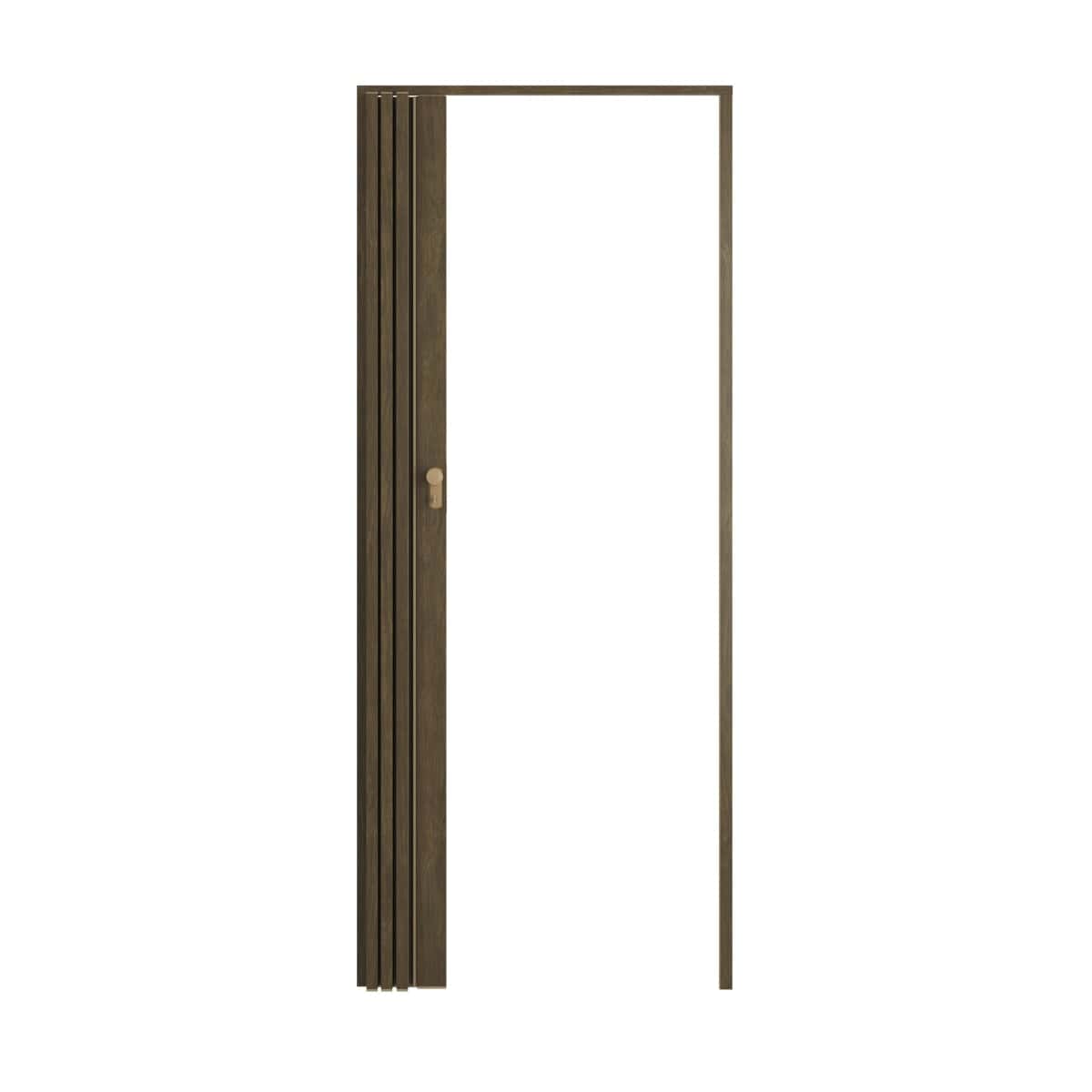 Bricocenter WALNUT PVC DARIA FOLDING DOOR 85X214CM KEY LOCK