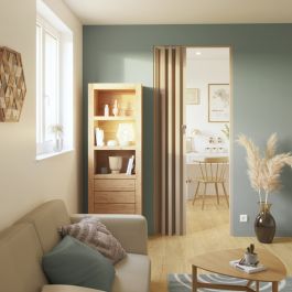 FREYA LIGHT BEIGE WALNUT PVC FOLDING DOOR 85X214CM WITH KEY