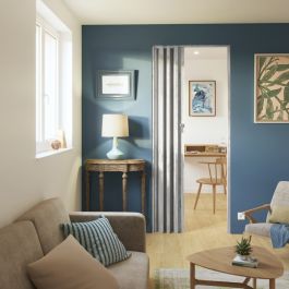 FREYA WHITE OAK PVC FOLDING DOOR 85X214CM WITH KEY