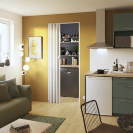 DARIA OPAQUE WHITE PVC FOLDING DOOR 85X214CM KEY LOCK