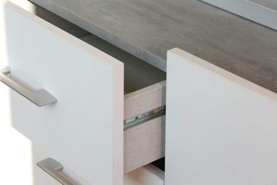 Bricocenter chest of drawers 4 DRAWERS W50xD40xH87CM IN MELAMINE WOOD WHITE COLOR