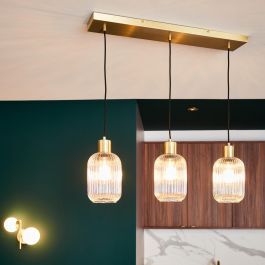 DIPSY GLASS AND METAL GOLD CHANDELIER D25