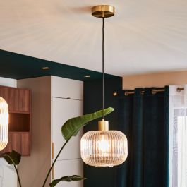 DIPSY GLASS AND GOLD METAL CHANDELIER D25