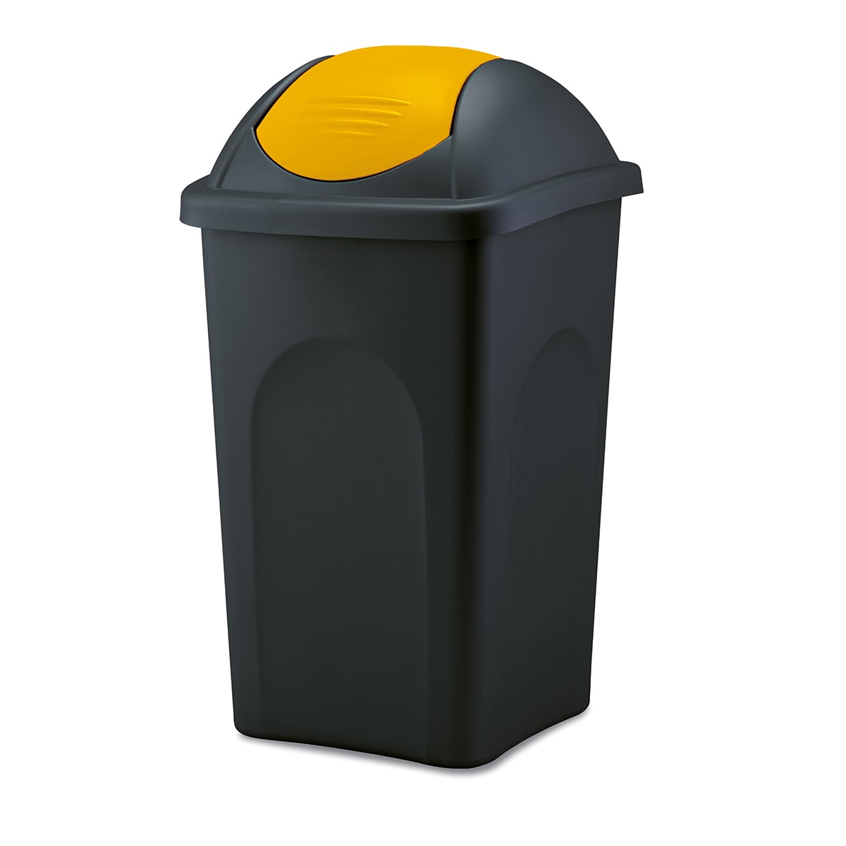 BLACK/YELLOW BASCULE DUSTBIN 60LT