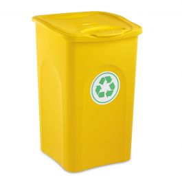 BE-GREEN DUSTBIN 50LT L37 P37 H56 CM YELLOW PLASTIC ROCKER CLOSURE