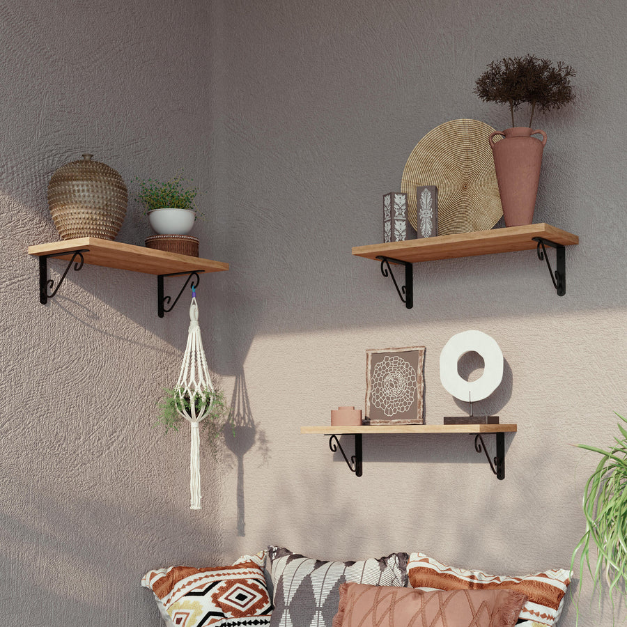 Curved shelf bracket, 14 x 19 cm, black