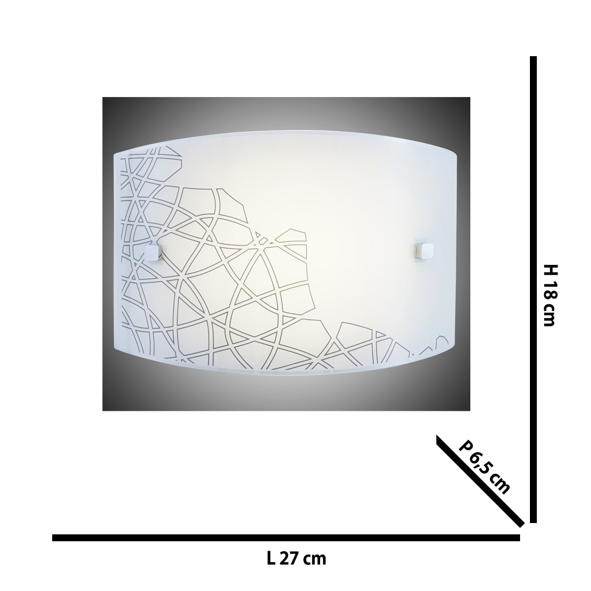 SIDNY WALL LIGHT WHITE GLASS 27X18CM LED 9W NATURAL LIGHT