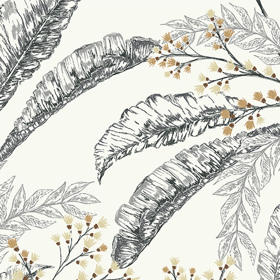 NAVA BLACK AND WHITE RAMAGE WALLPAPER 53X10.5MT