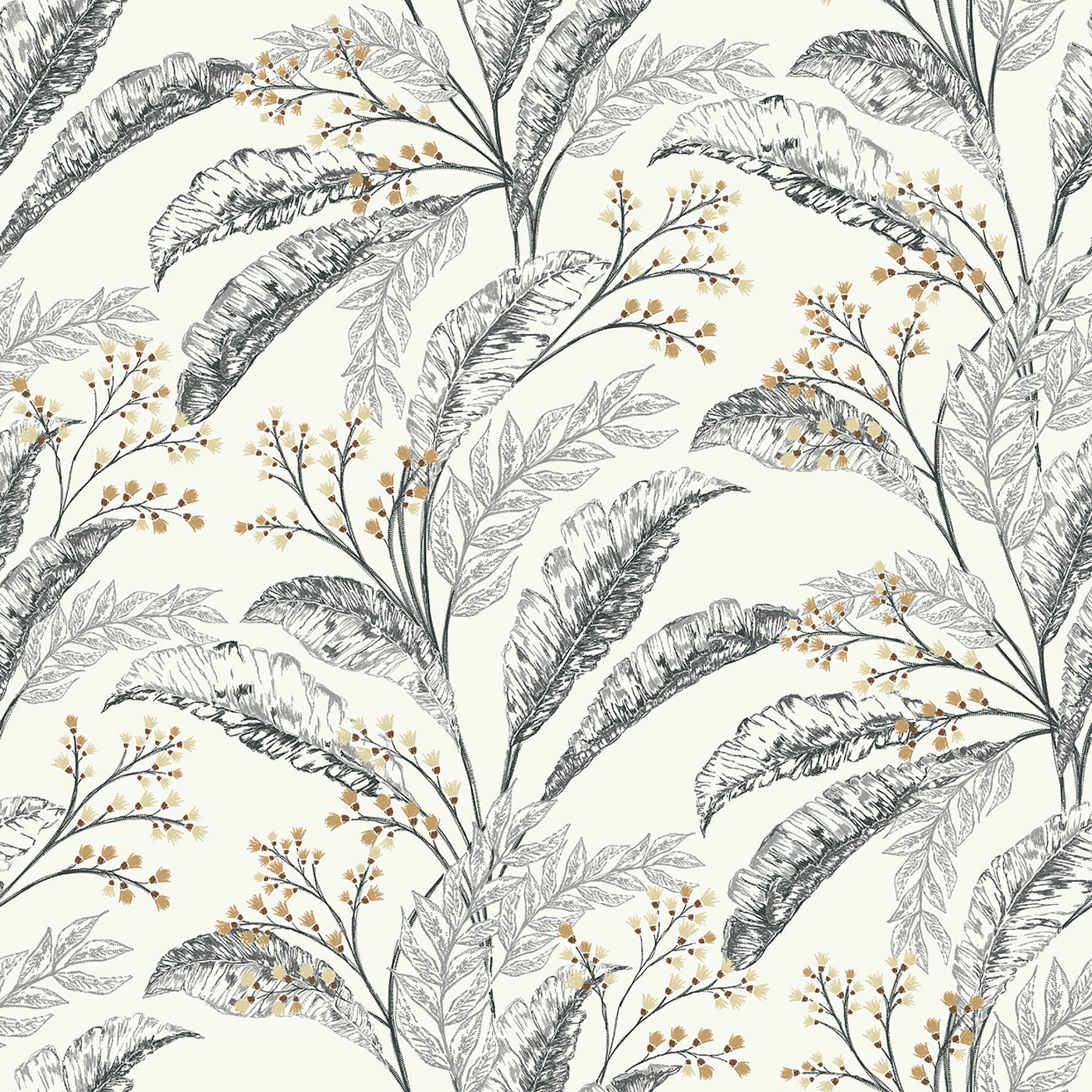 NAVA BLACK AND WHITE RAMAGE WALLPAPER 53X10.5MT