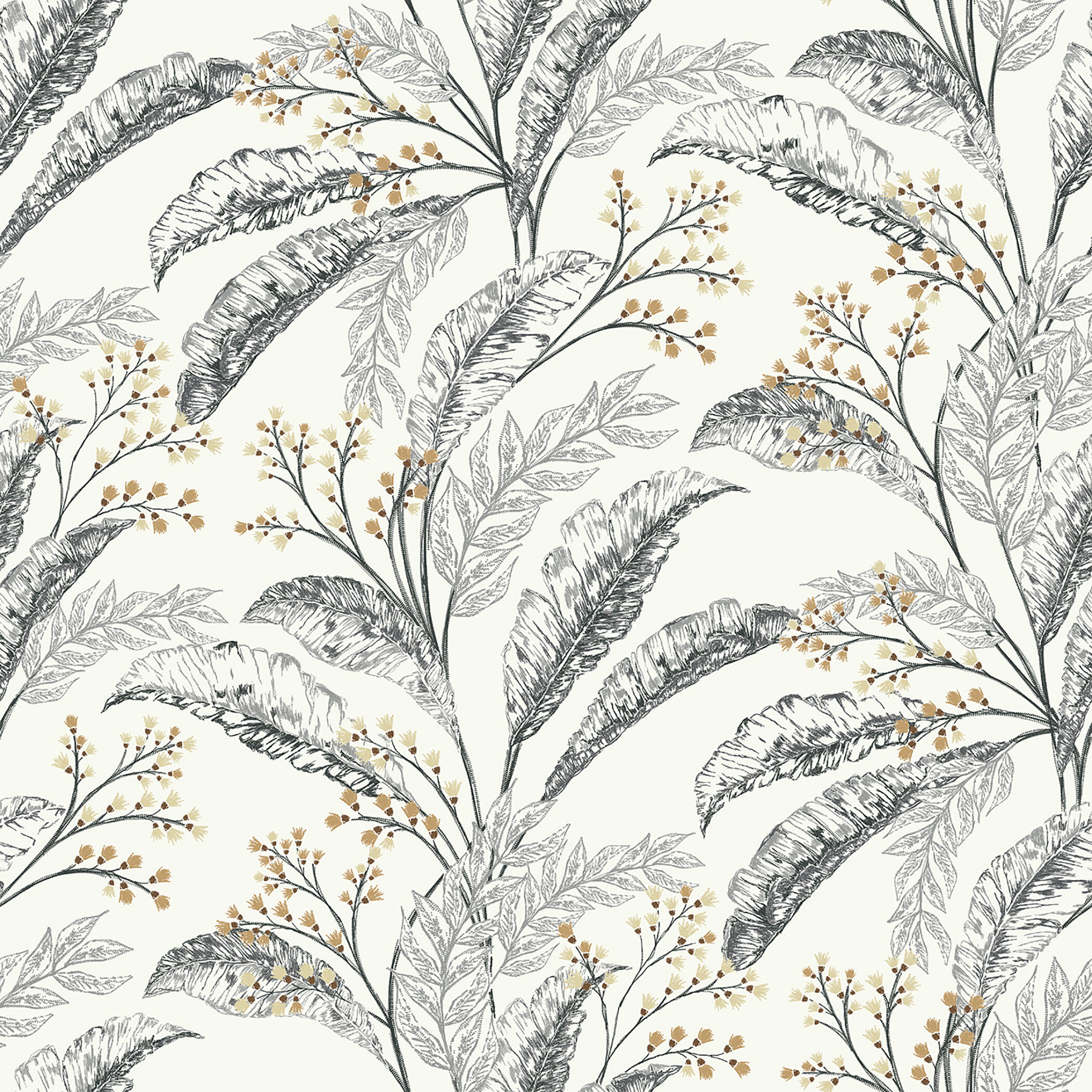 NAVA BLACK AND WHITE RAMAGE WALLPAPER 53X10.5MT