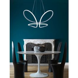 CHANDELIER BUTTERFLY ALUMINIUM WHITE D67 CM LED 45W CCT DIMMABLE
