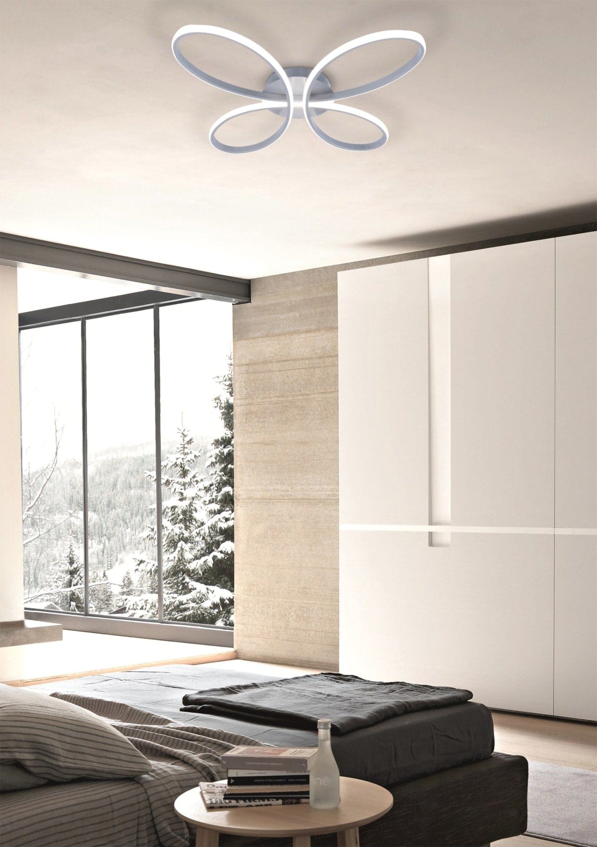 Bricocenter CEILING LIGHT BUTTERFLY ALUMINIUM WHITE D55 CM LED 38W CCT DIMMABLE