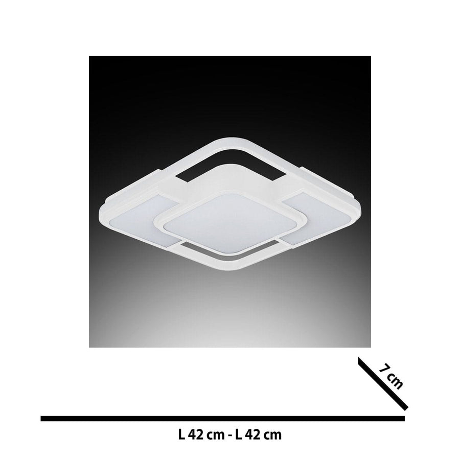 Bricocenter CEILING LAMP ALICIA METAL WHITE 42X42CM LED 36W CCT DIMMABLE