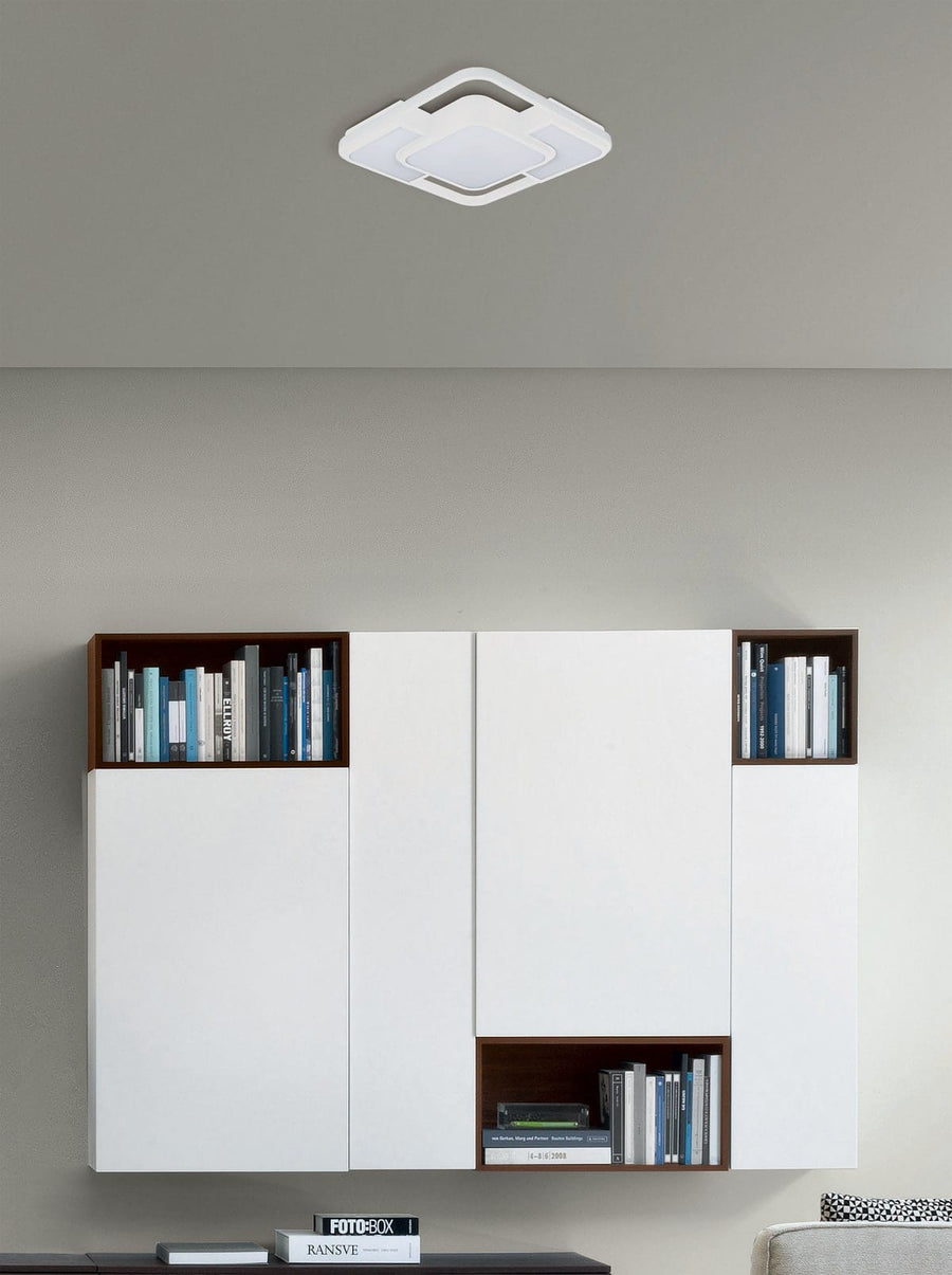 Bricocenter CEILING LAMP ALICIA METAL WHITE 42X42CM LED 36W CCT DIMMABLE