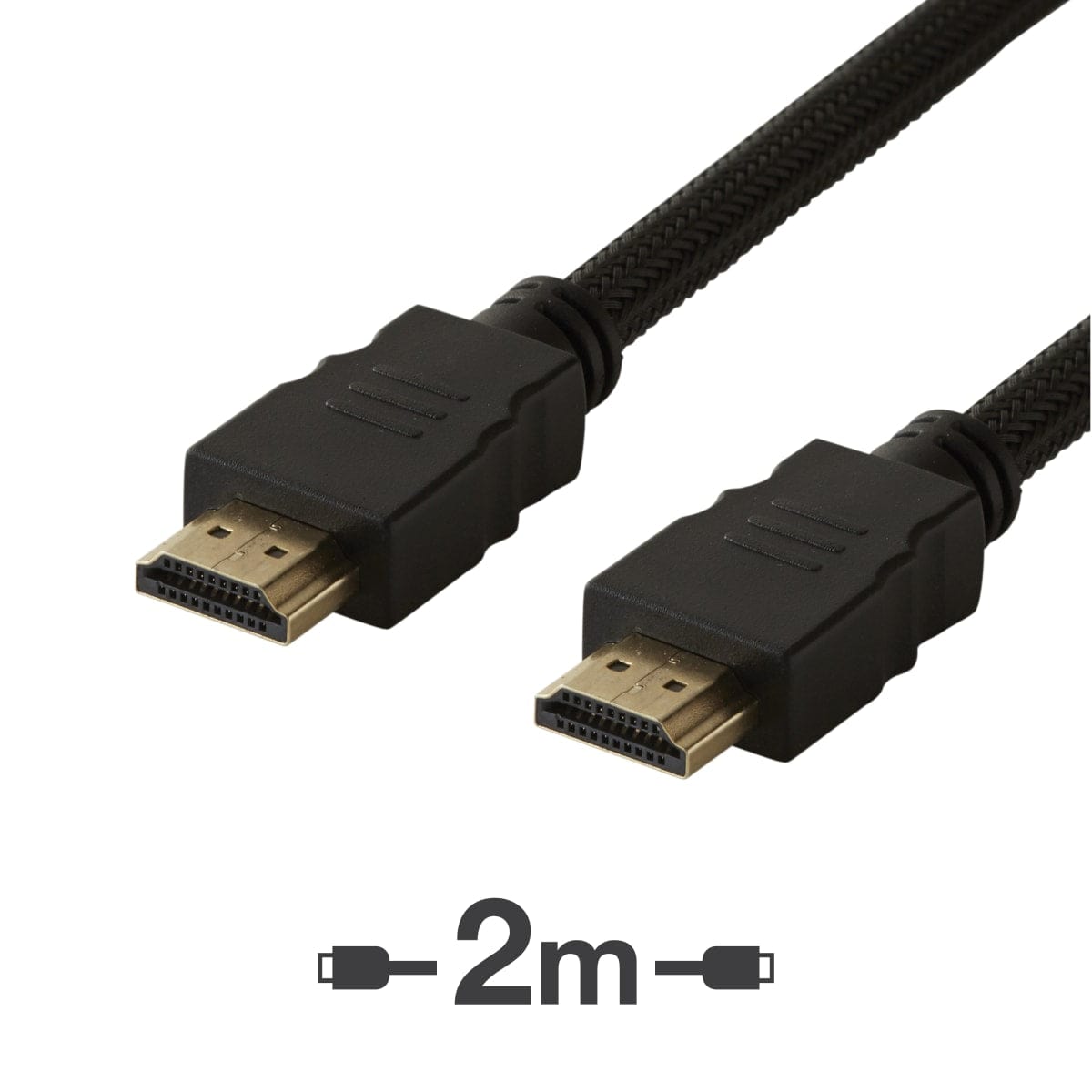 Bricocenter BRAIDED FABRIC CABLE 2M HIGHSPEED+ETHERNET HDMI MALE/HDMI MALE