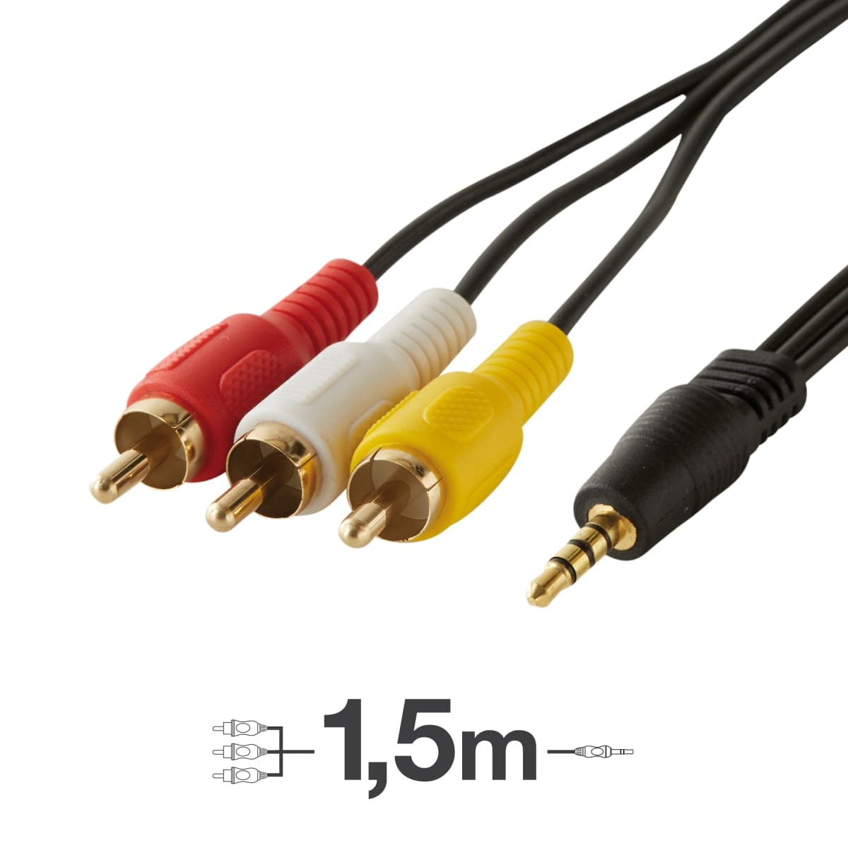 Bricocenter STERIO AUDIO CABLE 1.5MT JACK 3.5MM/3 RCA MALE