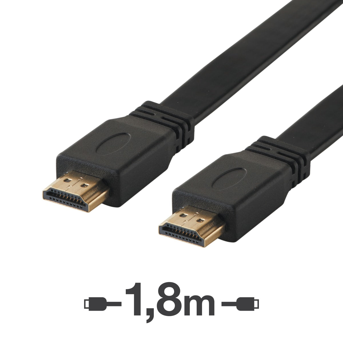 FLAT HDMI MALE/HDMI MALE CABLE 1.8MT