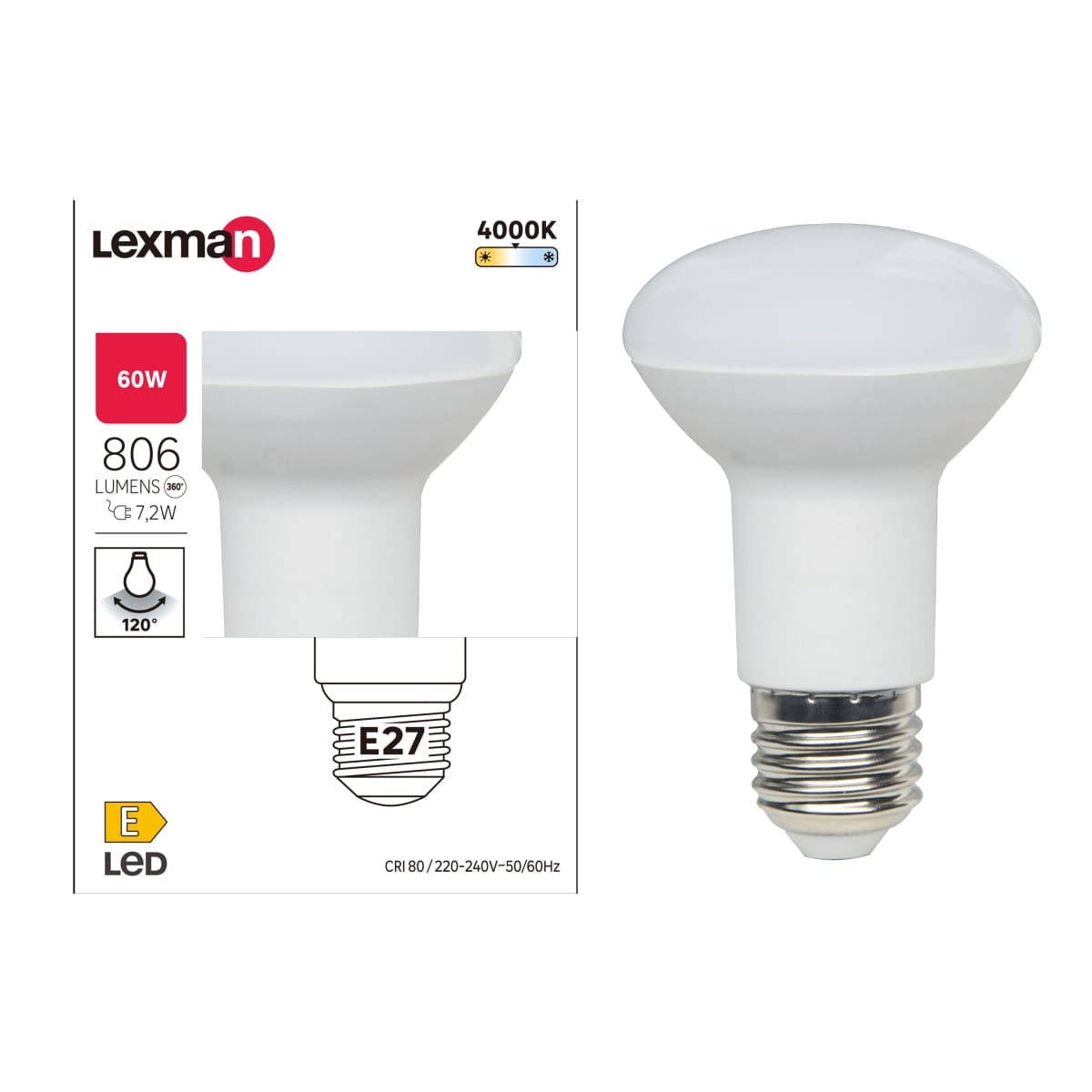 Bricocenter LED BULB E27 =60W R63 NATURAL LIGHT