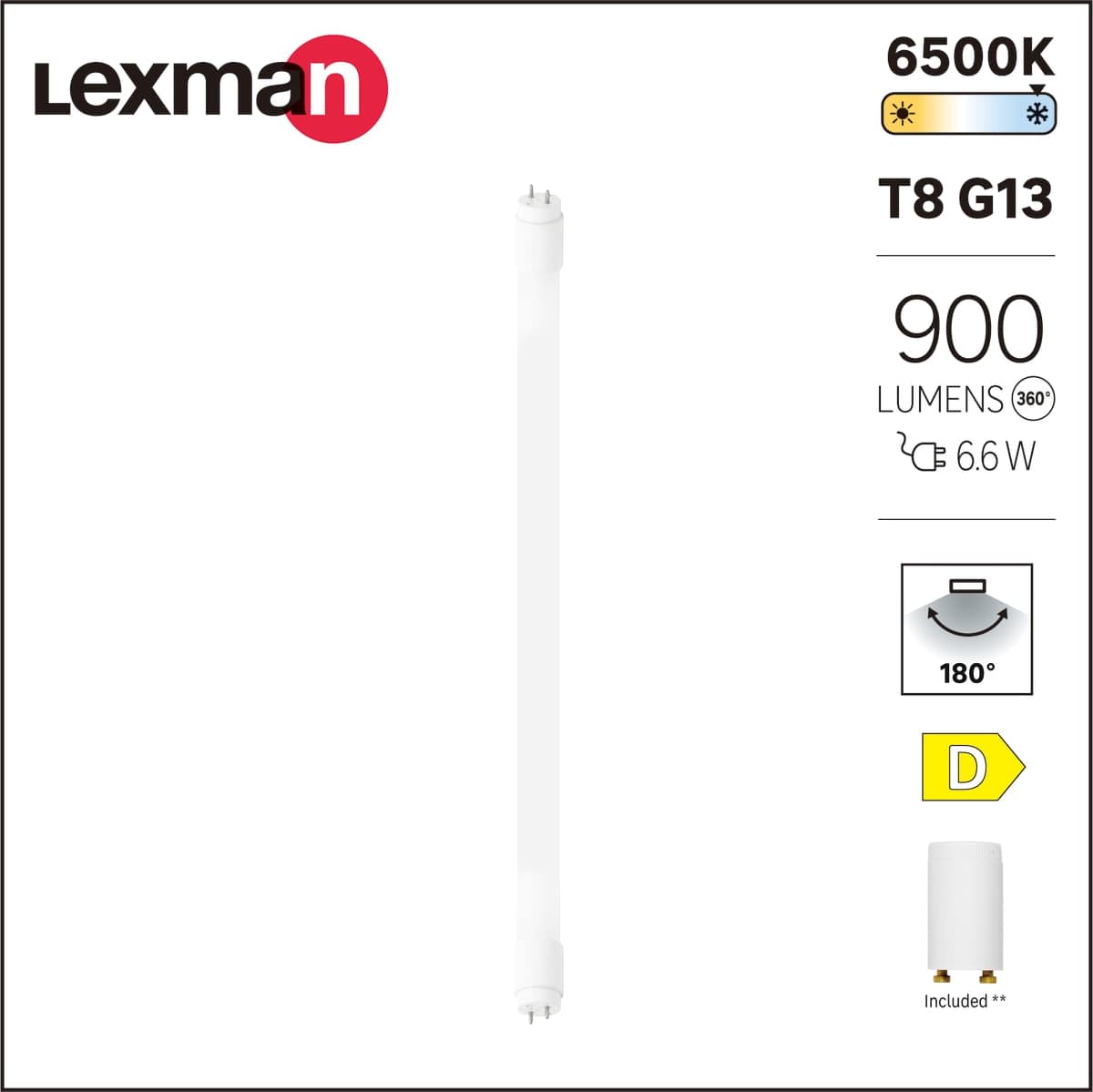 Bricocenter LED TUBE T8 G13 8W 59CM COLD LIGHT