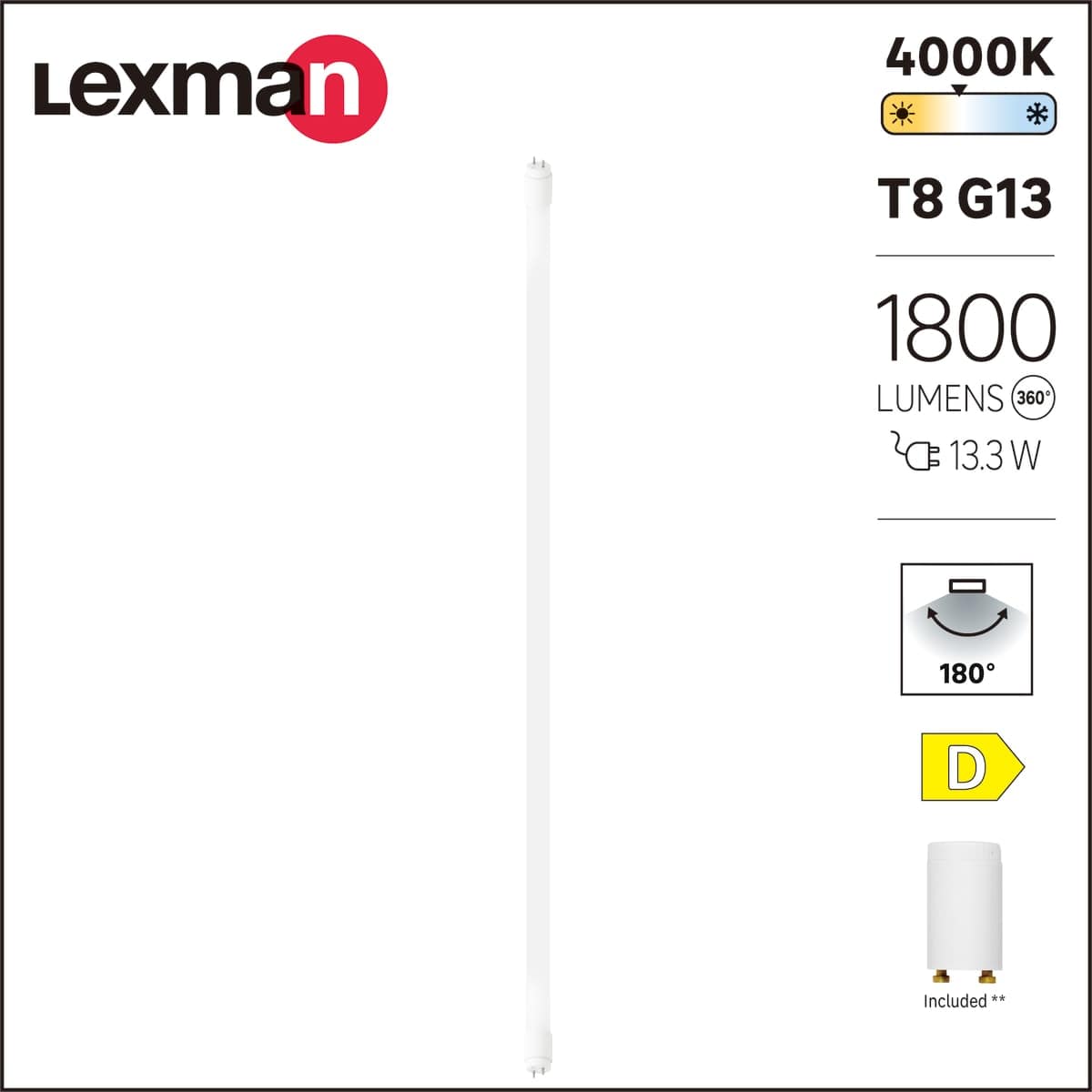 LED TUBE T8 G13 16W 120CM NATURAL LIGHT