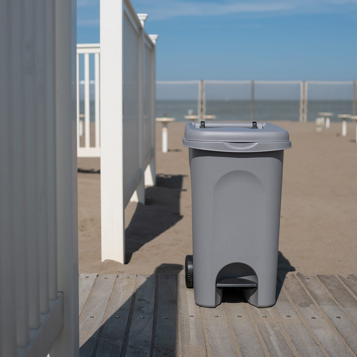 Bricocenter DUSTBIN WITH PEDAL GREY URBAN SYSTEM 60LT WITH WHEELS