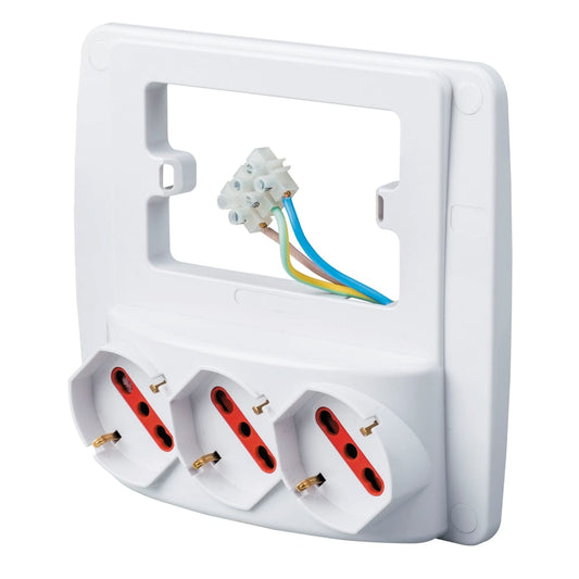 Bricocenter EMILIA SMART WALL OUTLET 3 UNIVERSAL SOCKETS SUITABLE FOR 3 PLACE BOX WHITE