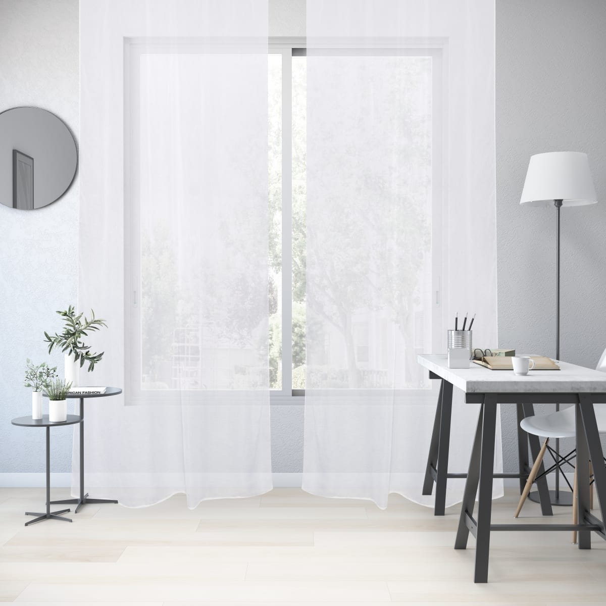 Bricocenter DERYL WHITE FILTER CURTAIN 140X280CM WITH LACETTI