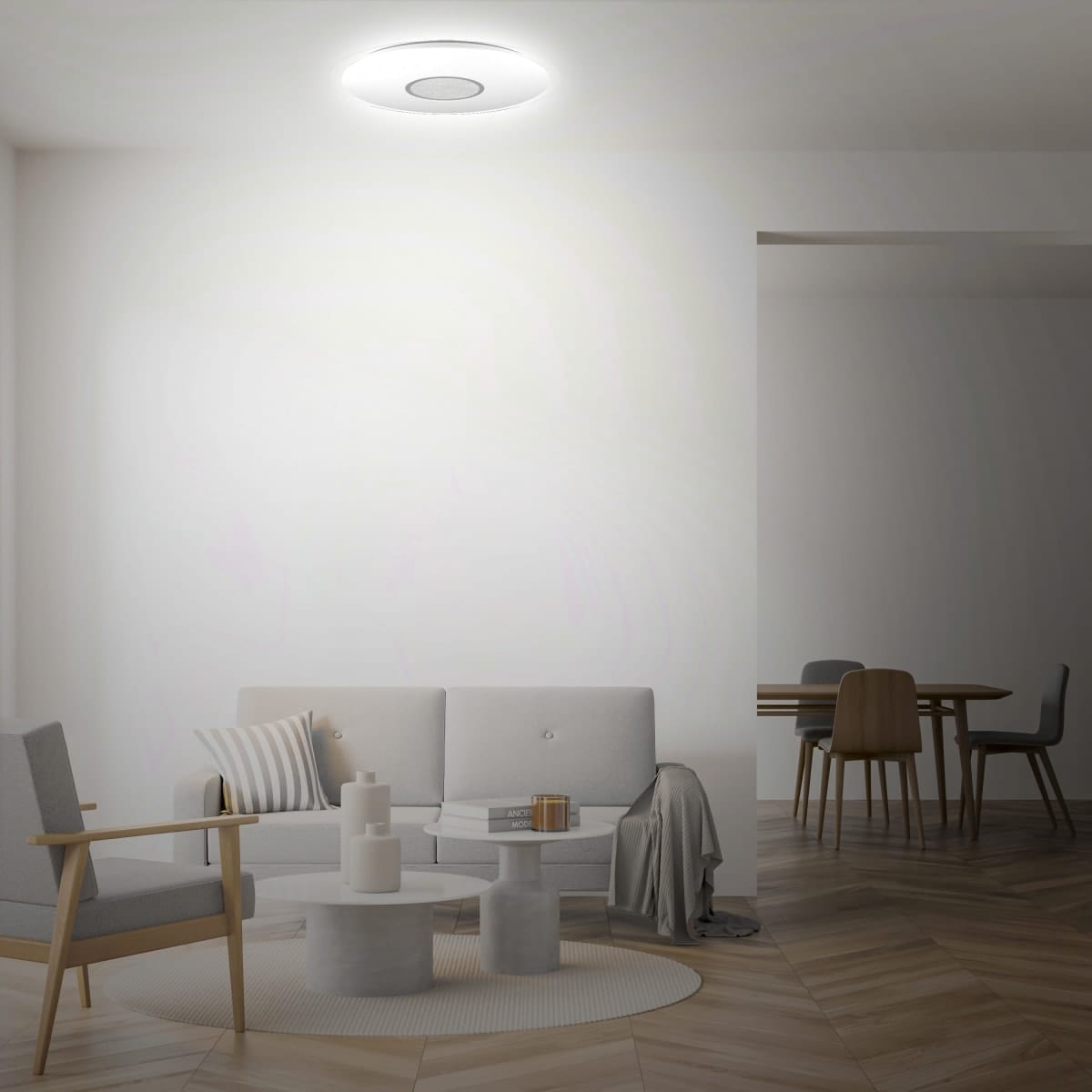Bricocenter VIZZINI CEILING LIGHT METAL WHITE D56 LED 30W CCT DIMMABLE