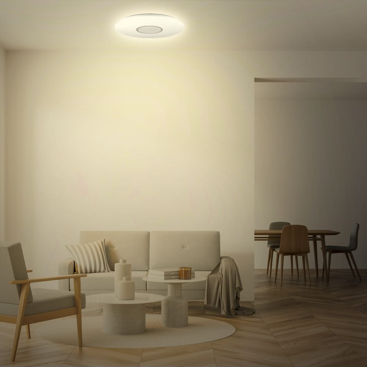 Bricocenter VIZZINI CEILING LIGHT METAL WHITE D56 LED 30W CCT DIMMABLE