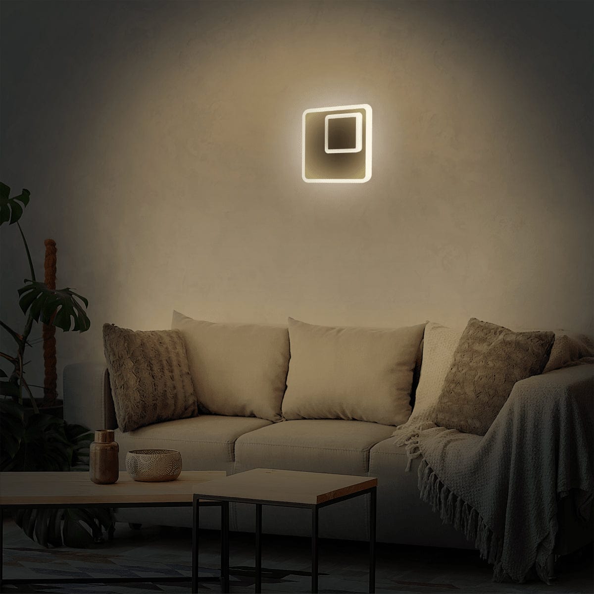 Bricocenter KENSHI WALL LIGHT METAL BLACK 20X20 CM LED 12W RGBW