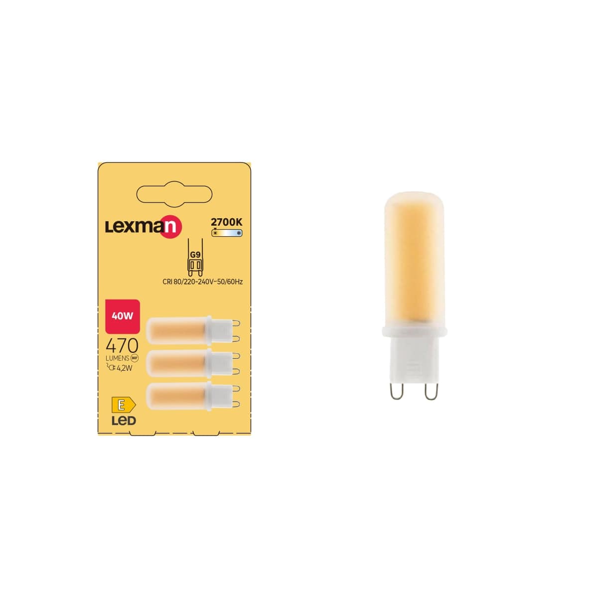 Bricocenter 3 LAMPADINE G9=40W LUCE CALDA