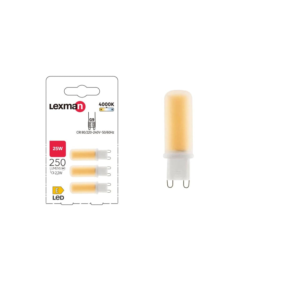 Bricocenter 3 LED BULBS G9=25W NATURAL LIGHT