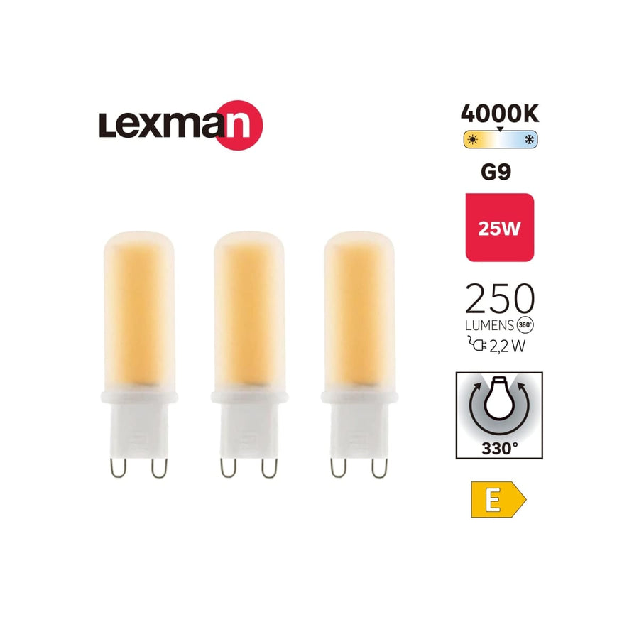 Bricocenter 3 LED BULBS G9=25W NATURAL LIGHT